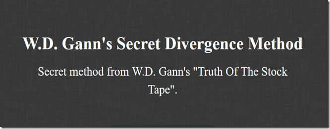 W.D. Gann’s Secret Divergence Method