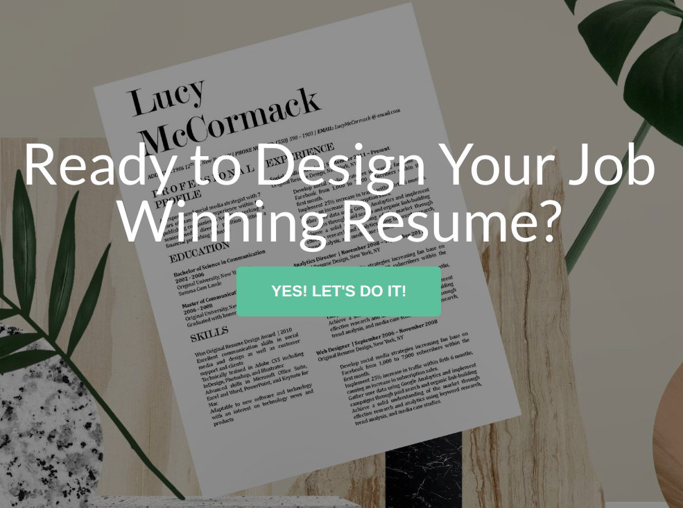 A beautiful resume in the background