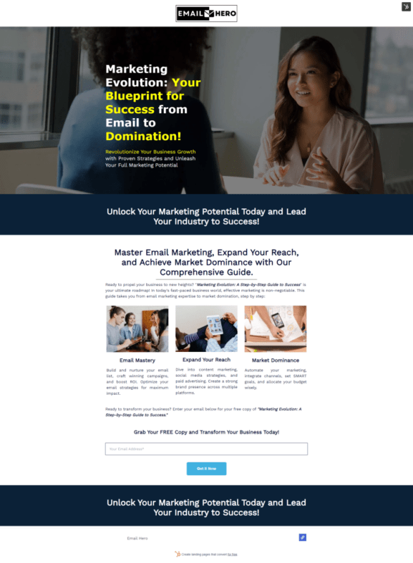 builder email hero