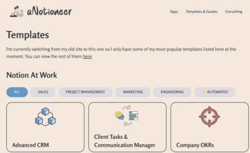 aNotioneer - Complete Notion Templates Bundle Download