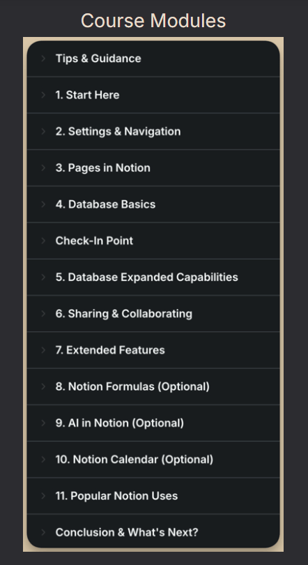 Course Modules