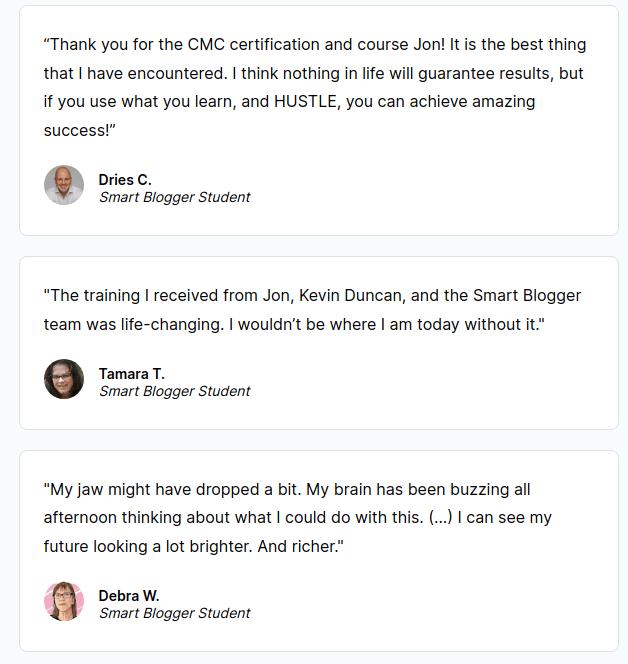 testimonials from students